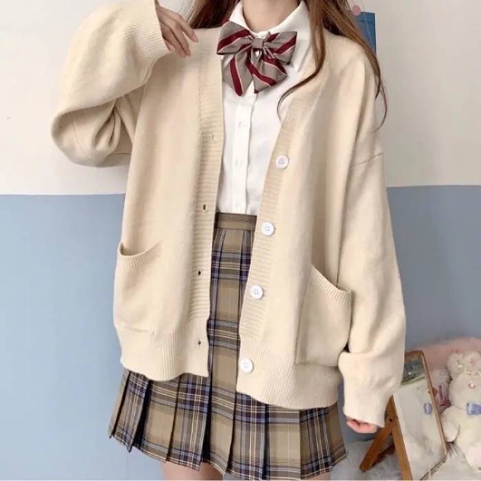 Áo cardigan mix FLY88 tặng nạp đầu 188K và Fly88com code khuyến mãi tạo nên phong cách Hàn Quốc sang chảnh cho học sinh cấp 3