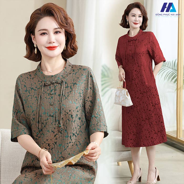 Tham khảo các cách phối đồ với đầm suông trung niên hàn quốc