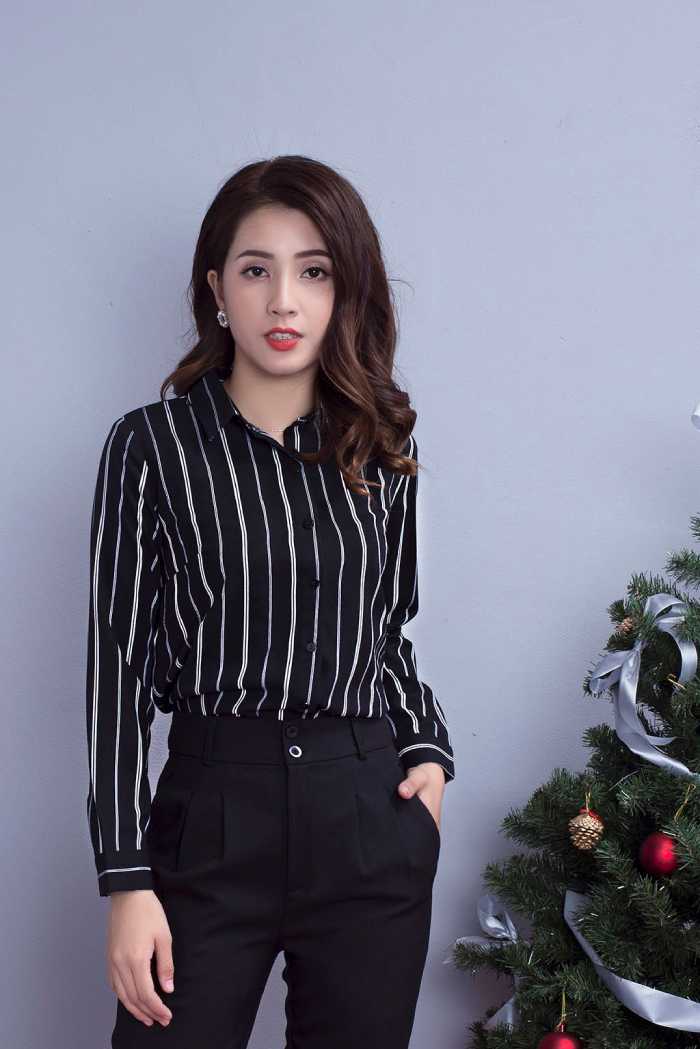 Mẫu FLY88 tặng nạp đầu 188K sọc trắng tay dài thanh lịch