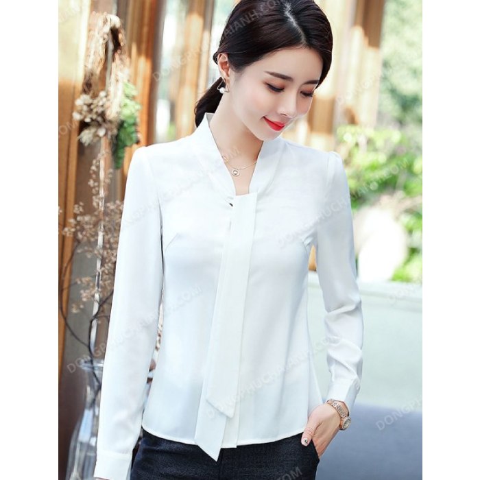 Áo sơ mi Nhà Cái FLY88.COM Xanh Chín, Uy Tín Tặng 188k thiết kế cổ nơ cho cô nàng thêm điệu đà