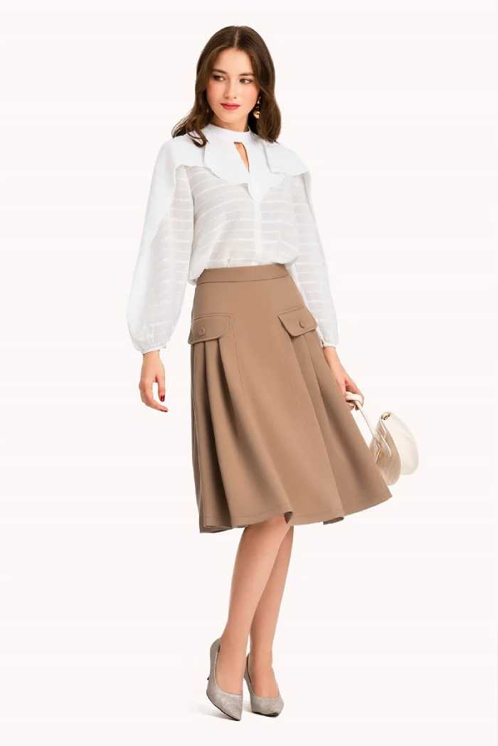 Thời trang Trang Chủ Fly88.Com Uy Tín Đẳng Cấp Số 1 Châu Á nữ thanh lịch với sơ mi mix Fly88com code khuyến mãi dài