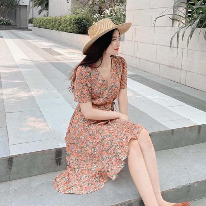 Váy hoa nhí Fly8888 Đăng ký tài khoản Hàn Quốc trẻ trung
