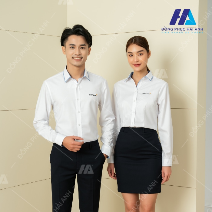 Áo sơ mi Nhà Cái FLY88.COM Xanh Chín, Uy Tín Tặng 188k màu trắng dài tay Bắc Á Bank thanh lịch và chuyên nghiệp