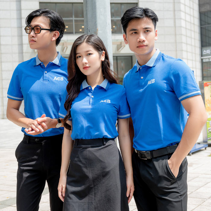 Tông màu xanh dương đặc trưng của ngân hàng ACB