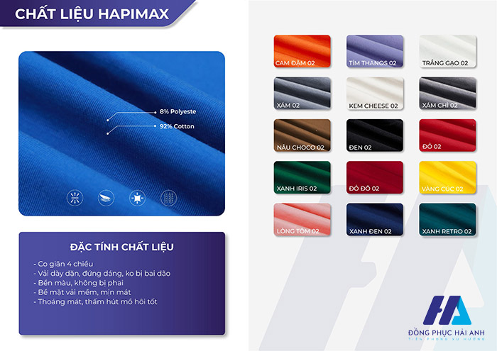 Bảng màu vải cotton Hapimax Nhà Cái FLY88.COM Xanh Chín, Uy Tín Tặng 188k Fly88 com giải trí trực tuyến cổ tròn đa dạng màu sắc