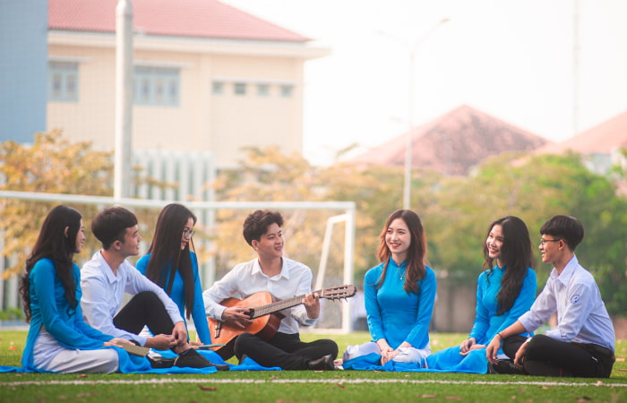 Mẫu áo dài Nhà Cái FLY88.COM Xanh Chín, Uy Tín Tặng 188k Đại học Ngân hàng BUH