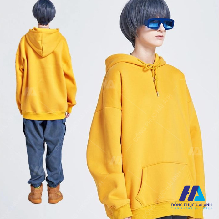 Thiết kế áo khoác hoodie màu vàng đẹp mắt, ấn tượng