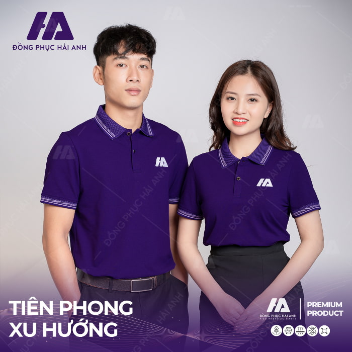 Áo polo màu tím mang lại nguồn năng lượng trẻ trung, tươi mới