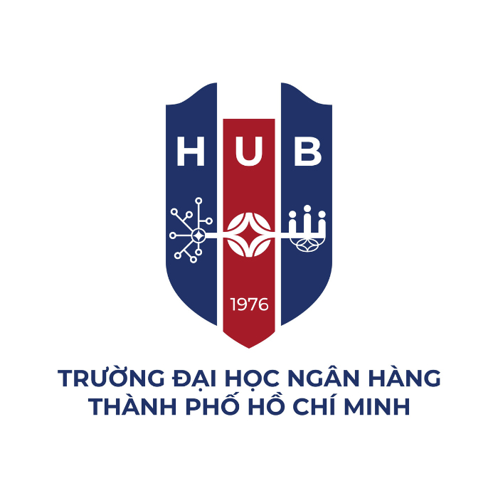 Bộ nhận diện thương hiệu trường đại học ngân hàng HUB được thiết kế theo phong cách hiện đại và trẻ trung