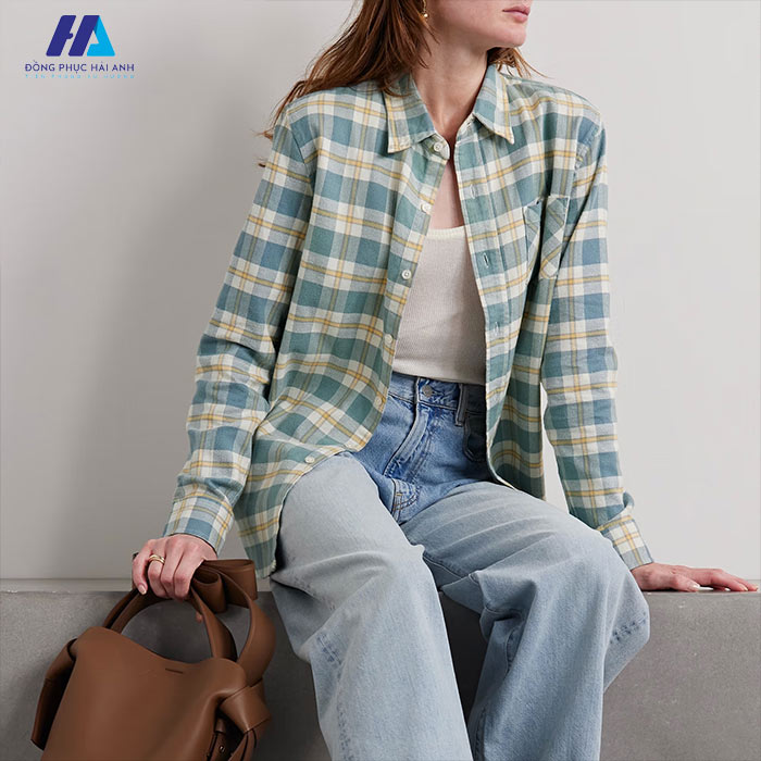 Mẹo phối đồ với áo vải dạ mỏng Flannel cho phái đẹp