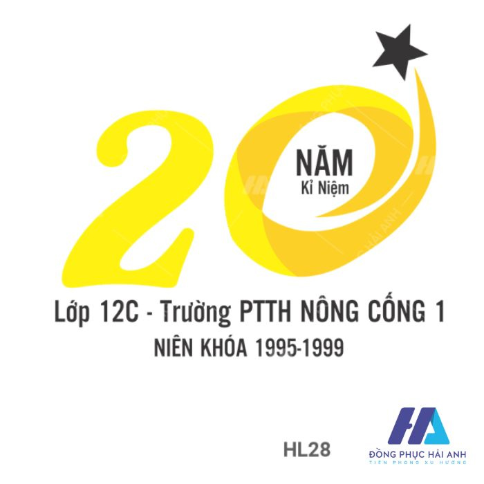 Mẫu logo họp lớp niên khóa 20 năm trường PTTH Nông Cống 1