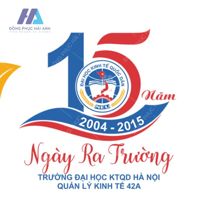 Mẫu logo họp lớp 15 năm ngày ra trường Đại học KTQD 