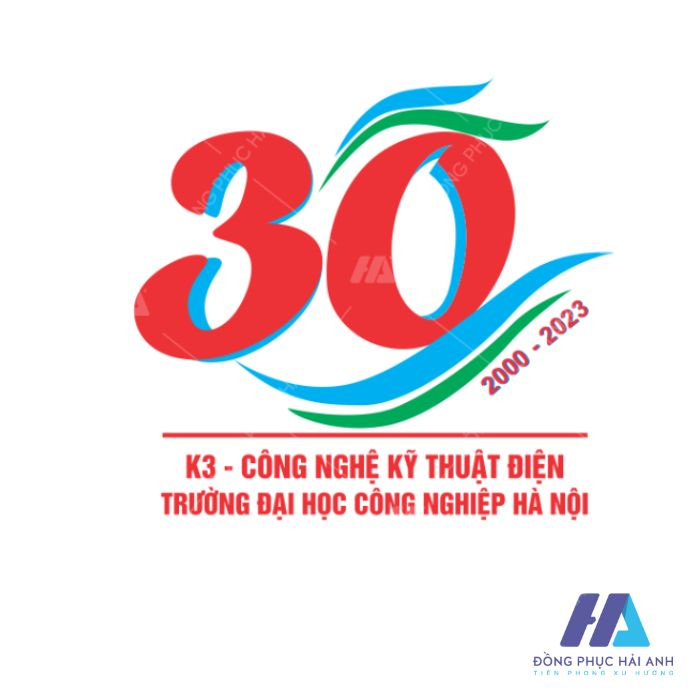 Mẫu logo kỷ niệm 30 năm tốt nghiệp Đại học Công nghiệp Hà Nội 