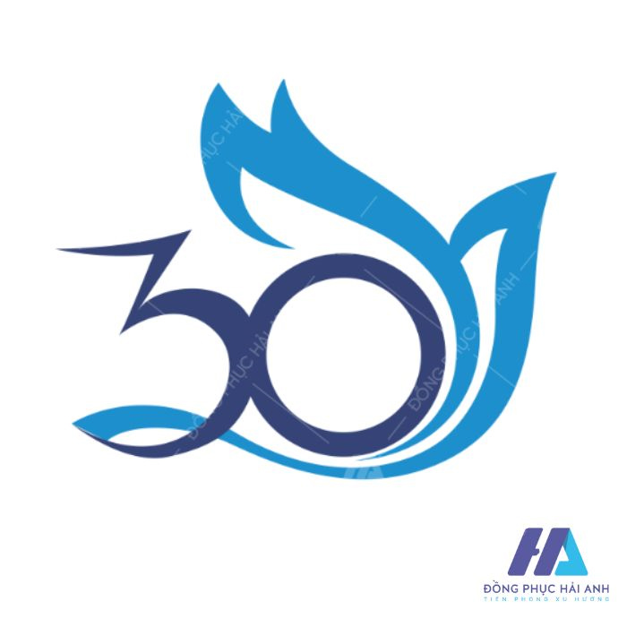 Mẫu logo kỷ niệm 30 năm tốt nghiệp hình cánh chim