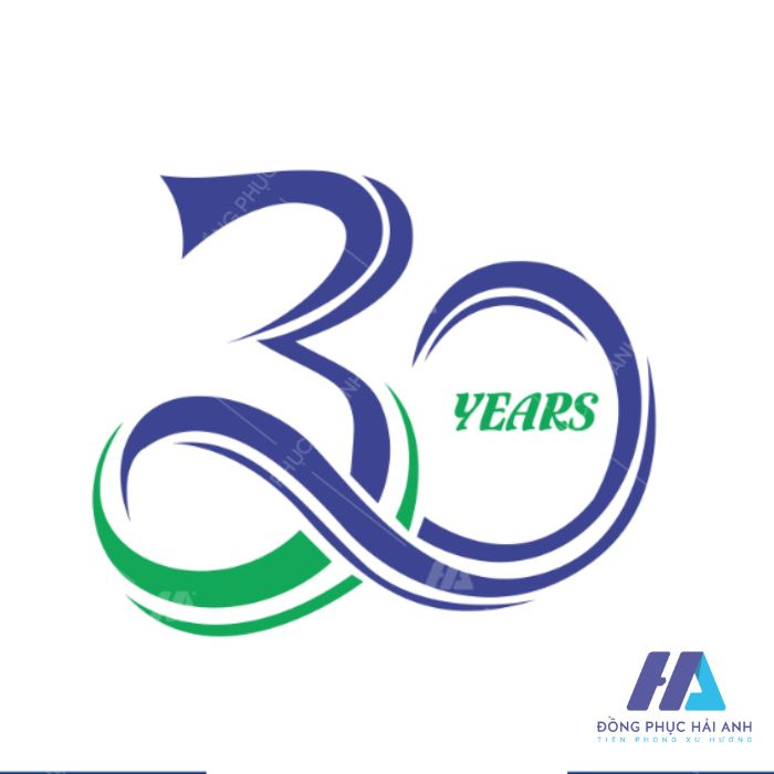 Mẫu logo kỷ niệm 30 năm ra trường cách điệu