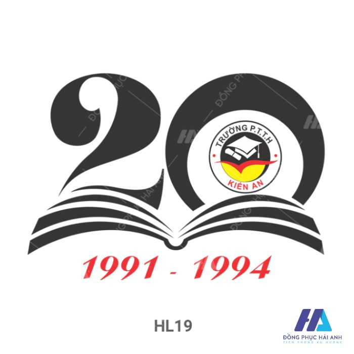 Mẫu logo họp lớp 20 năm của trường P.T.T.H Kiến An