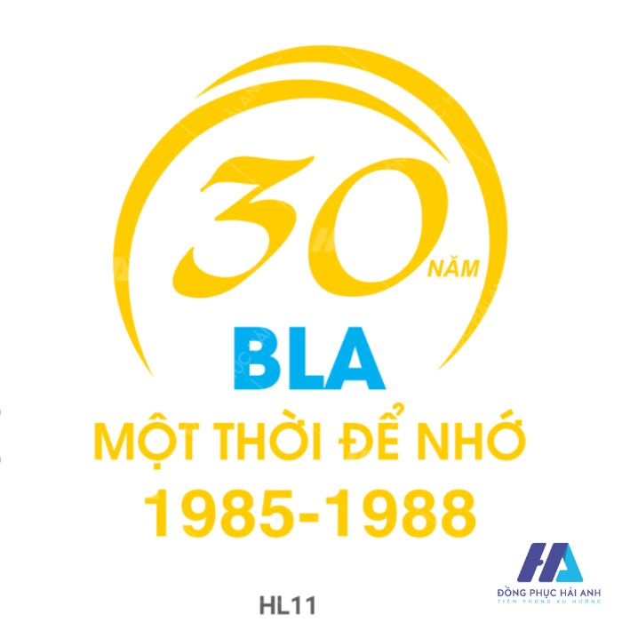 Mẫu logo kỷ niệm 30 năm tốt nghiệp màu vàng