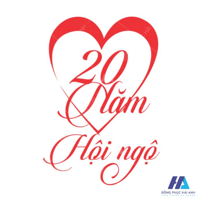 Mẫu logo họp lớp 20 năm hội ngộ màu đỏ