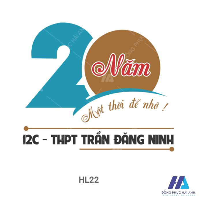 Mẫu logo kỷ niệm 20 năm ra trường THPT Trần Đăng Ninh