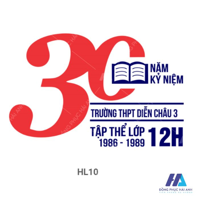 Mẫu logo kỷ niệm 30 năm tốt nghiệp trường Diễn Châu 3 