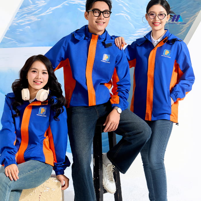 hình in trên áo khoác Nhà Cái FLY88.COM Xanh Chín, Uy Tín Tặng 188k công ty petrolimex màu xanh phối cam được thiết kế nổi bật đẹp mắt