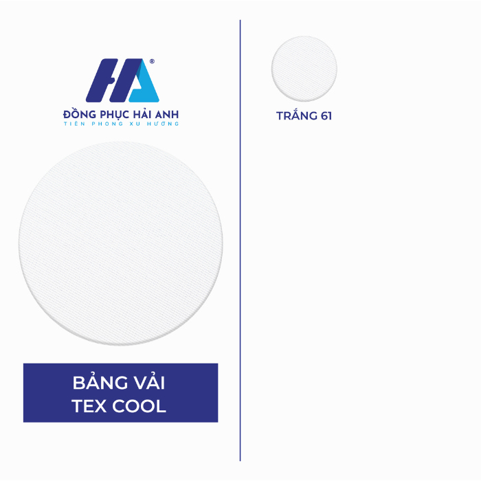 Bảng màu vải Texcool chỉ có duy nhất màu trắng