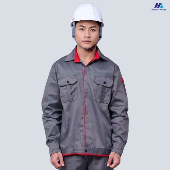 Mẫu quần áo bảo hộ lao động 37 màu xám sang trọng và chuyên nghiệp