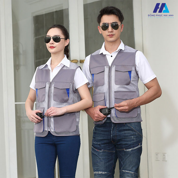 Mẫu áo gile bảo hộ phối lưới tiện lợi và thoải mái