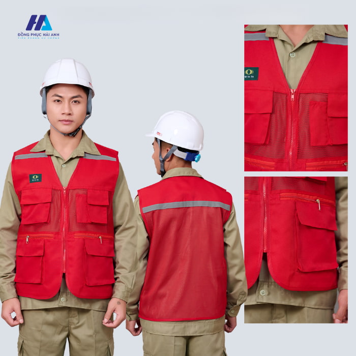 Tính năng bảo hộ của áo gile lao động 03 vải pha lưới