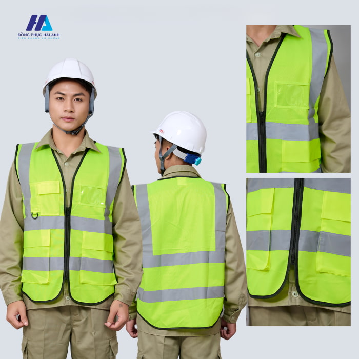 áo gile bảo hộ lao động 05 màu chuối vải lưới TQ