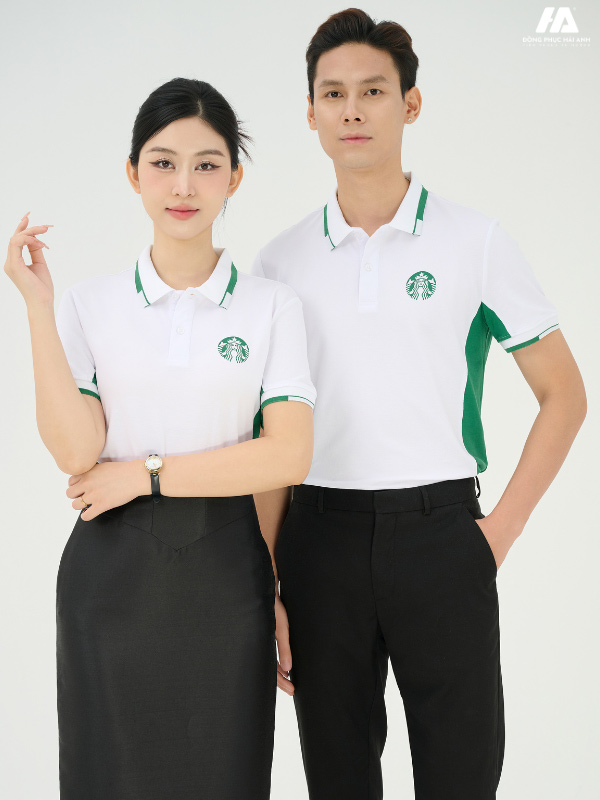Flyok.vip truy cập ngay công ty piquecool pro màu trắng gạo phối hai bên sườn màu xanh lá