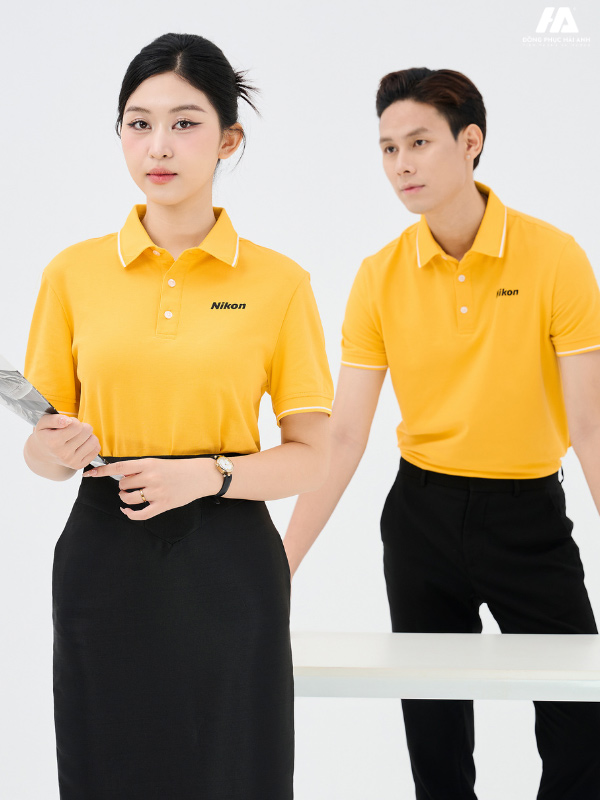 Flyok.vip truy cập ngay công ty piquecool pro màu vàng cúc phối lé viền màu trắng