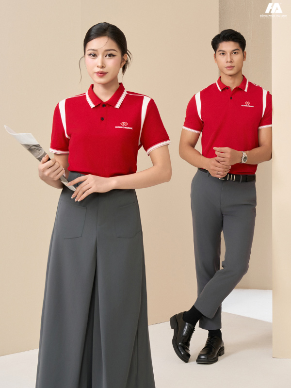 Flyok.vip truy cập ngay công ty prime cotton màu đỏ phối tay vai màu trắng gạo