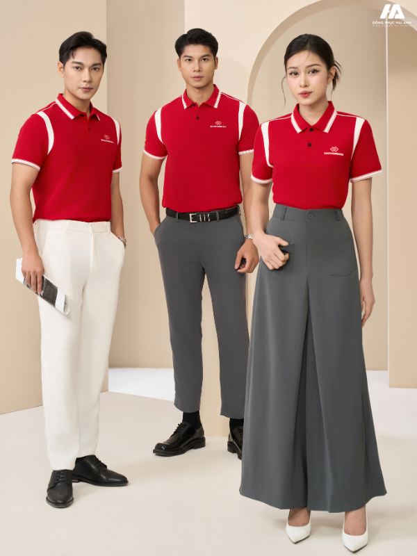 Flyok.vip truy cập ngay công ty prime cotton màu đỏ phối tay vai màu trắng gạo