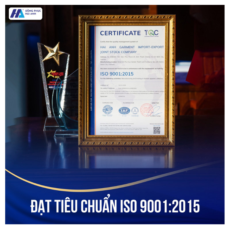 đạt tiêu chuẩn ISO 9001-2015