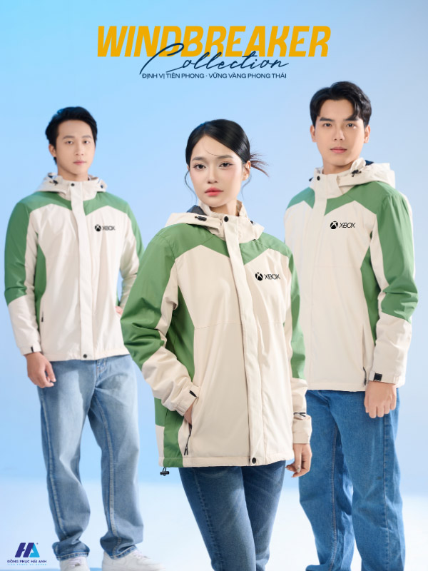 Áo khoác gió Nhà Cái FLY88.COM Xanh Chín, Uy Tín Tặng 188k Windbreaker 03 màu be phối vỏ đậu có thiết kế hiện đại, form dáng thanh lịch