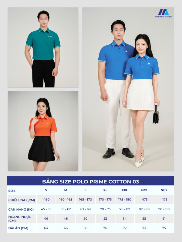 Bảng size mẫu Flyok.vip truy cập ngay công ty Prime Cotton 03 màu cafe sữa