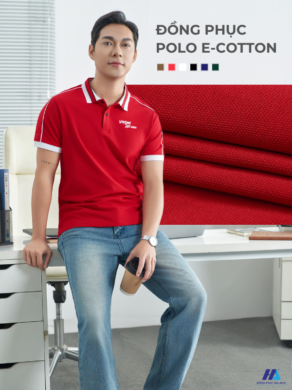 Áo thun Nhà Cái FLY88.COM Xanh Chín, Uy Tín Tặng 188k công ty Ecotton màu đỏ phối trắng gạo kết hợp hài hoà giữa yếu tố thẩm mỹ và tính ứng dụng cao