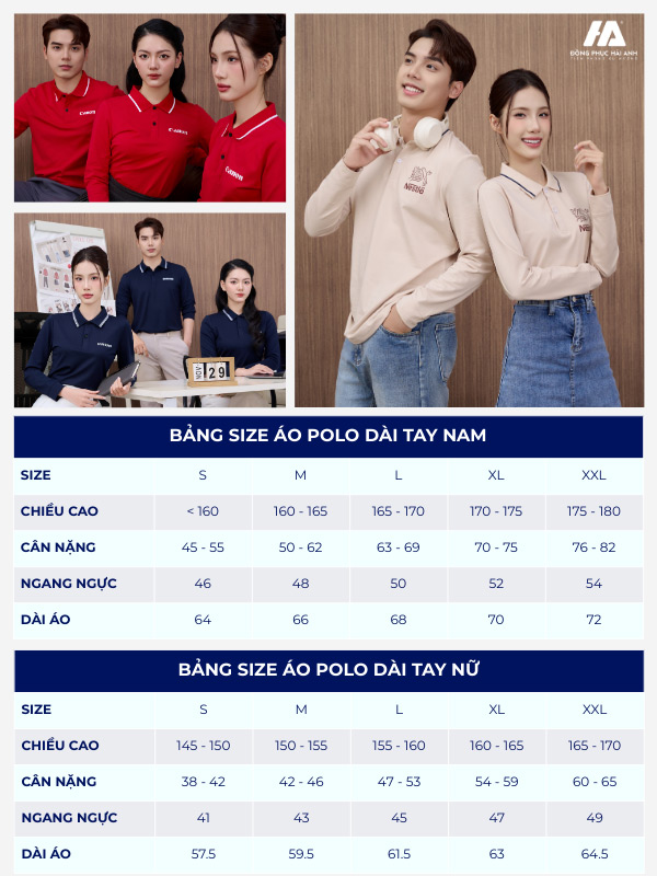 Bảng size tiêu chuẩn của Flyok.vip truy cập ngay polo dài tay
