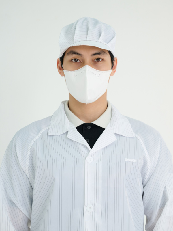 Mũ phòng sạch lưỡi trai phối lưới 02 kẻ sọc trắng