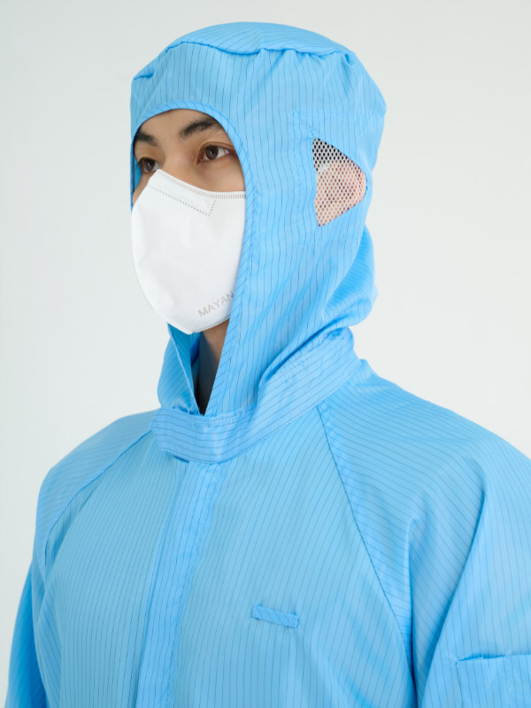 quần áo phòng sạch liền thân mũ liền 04