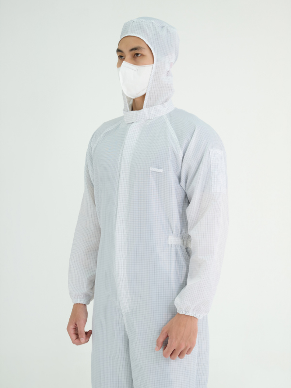 quần áo phòng sạch liền thân mũ liền 05