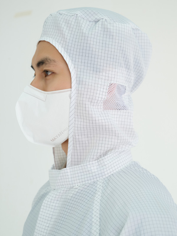 quần áo phòng sạch liền thân mũ liền 05