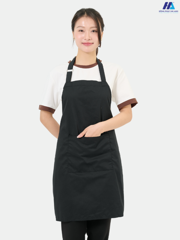 Tạp dề yếm trơn màu đen