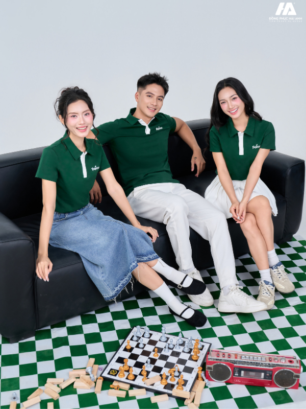 Áo polo Nhà Cái FLY88.COM Xanh Chín, Uy Tín Tặng 188k công ty cổ vải màu xanh iris phối trắng