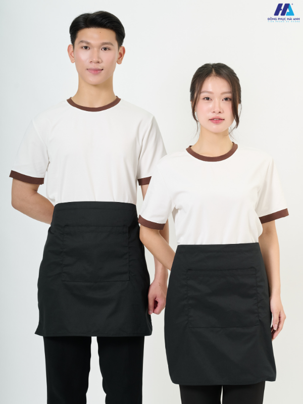Tạp dề ngắn trơn màu đen