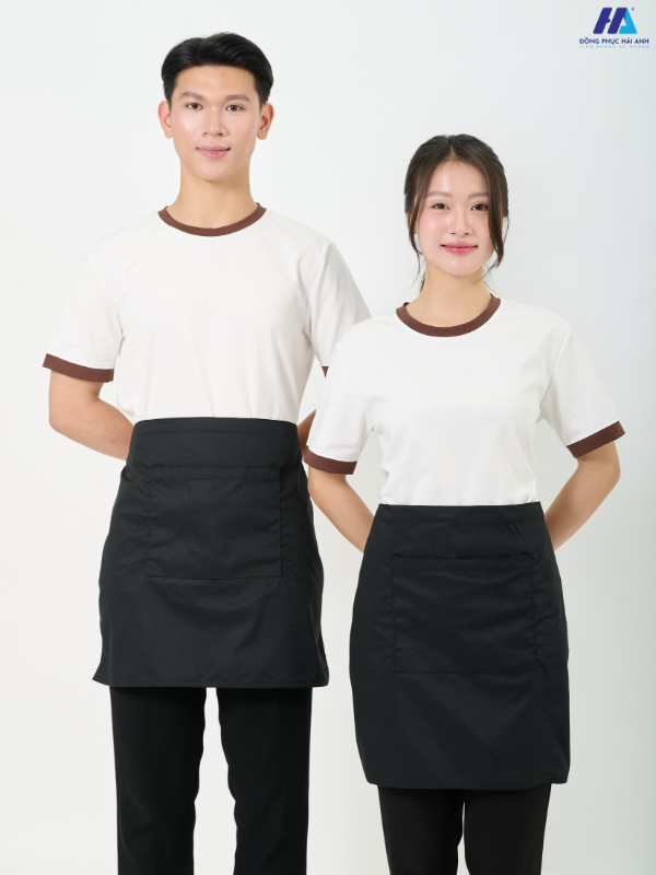 Tạp dề ngắn trơn màu đen