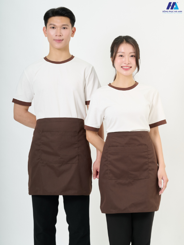 Tạp dề ngắn trơn màu nâu
